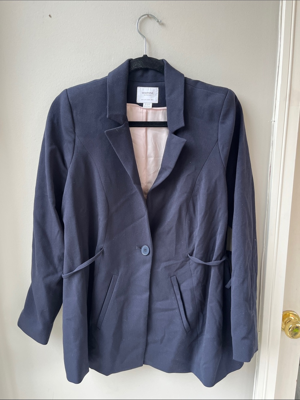 Seraphine Navy Tie side Blazer